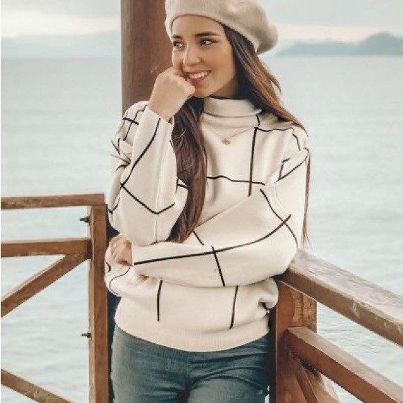 Chicwish Beige Mock Neck Chunky Sweater - Picture 5 of 6